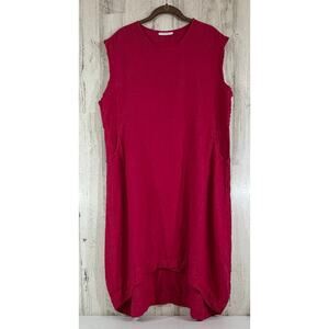 Bryn Walker Dress Size Small Oversized Fuchsia Pink High Low Hem Pockets READ‎